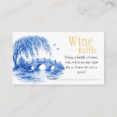 Blue Chinoiserie Bridge Wine Raffle Bridal Shower  Informatiekaartje (Voorkant)