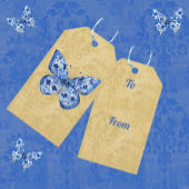  Blue Chinoiserie Butterflies Damask Cadeaulabel
