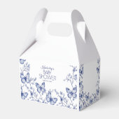 Blue Chinoiserie Butterfly Baby shower Bedankdoosjes (Achterkant)