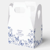 Blue Chinoiserie Butterfly Baby shower Bedankdoosjes (Geopend)