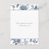 Blue Chinoiserie Christian Wedding Details   Informatiekaartje (Achterkant)