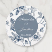 Blue Chinoiserie Christian Wedding Thank You Bedankjes Labels (Voorkant)