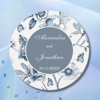 Blue Chinoiserie Christian Wedding Thank You Bedankjes Labels