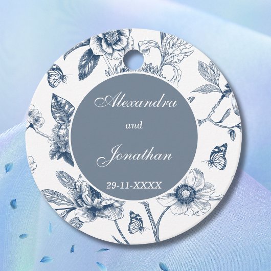 Blue Chinoiserie Christian Wedding Thank You Bedankjes Labels