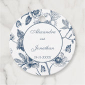 Blue Chinoiserie Christian Wedding Thank You Bedankjes Labels (Voorkant)