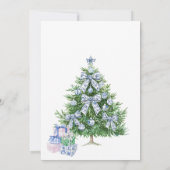 Blue Chinoiserie Christmas Feestdagen Party Kaart (Achterkant)