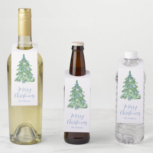 Blue Chinoiserie Christmas Flessenhanger (In situ)