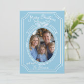 Blue Chinoiserie Christmas Kaart (Staand voorkant)