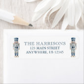 Blue Chinoiserie Christmas Nutcracker Adres Etiket (Insitu)
