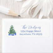 Blue Chinoiserie Christmas Tree Etiket (Insitu)