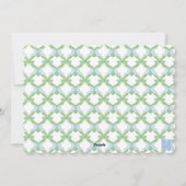 Blue Chinoiserie Christmas Tree Monogram Crest Feestdagenkaart (Achterkant)