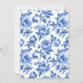 Blue Chinoiserie Coquette Bow Baby shower Kaart (Achterkant)