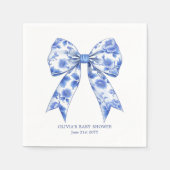 Blue Chinoiserie Coquette Bow Baby shower Servet (Voorkant)