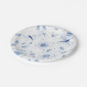 Blue Chinoiserie Dragonfly Floral Papieren Bordje (Gekanteld)