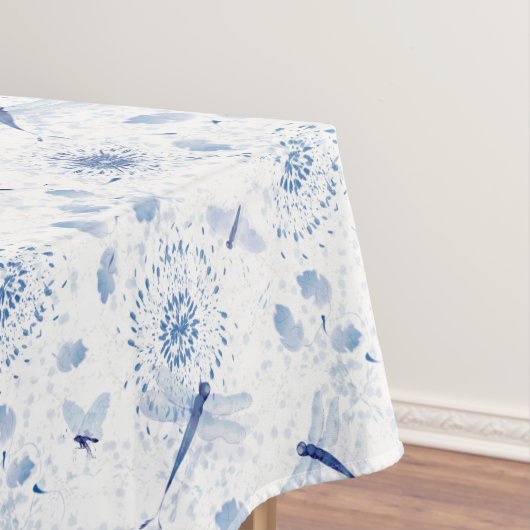 Blue Chinoiserie Dragonfly Floral Tafelkleed (Voorbeeld)