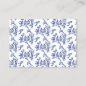  Blue Chinoiserie Elegant Bow Book voor Baby Informatiekaartje (Achterkant)