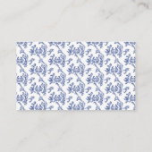Blue Chinoiserie Elegant Bow Luier Raffle Informatiekaartje (Achterkant)