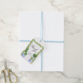 Blue Chinoiserie en Topiary Gift Label Cadeaulabel (Met Touw)