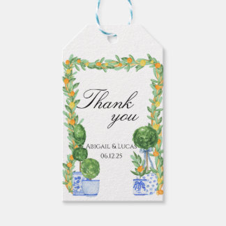 Blue Chinoiserie en Topiary Gift Label Cadeaulabel