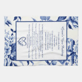 Blue Chinoiserie Family Recipe Keepsake Custom  Theedoek (Horizontaal)
