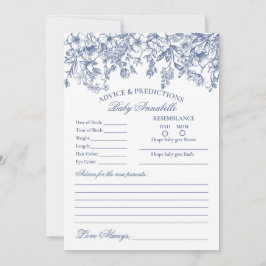 Blue Chinoiserie Floral Advies voor Baby Kaart