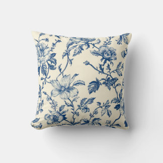 Blue Chinoiserie Floral  Botanical Kussen
