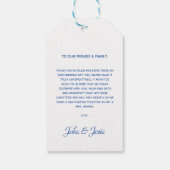 Blue Chinoiserie Floral bouquet Wedding Thank You Cadeaulabel (Achterkant)