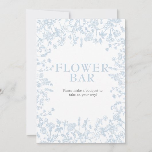 Blue Chinoiserie Floral Bridal Shower uitnodiging, Kaart (Voorkant)