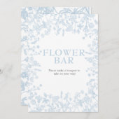 Blue Chinoiserie Floral Bridal Shower uitnodiging, Kaart (Voorkant / Achterkant)