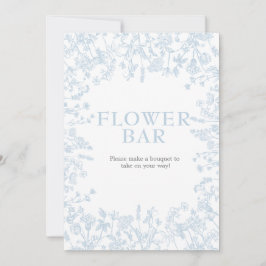 Blue Chinoiserie Floral Bridal Shower uitnodiging, Kaart