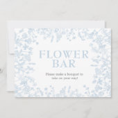 Blue Chinoiserie Floral Bridal Shower uitnodiging, Kaart (Voorkant)