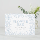 Blue Chinoiserie Floral Bridal Shower uitnodiging, Kaart (Staand voorkant)