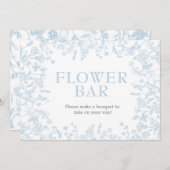 Blue Chinoiserie Floral Bridal Shower uitnodiging, Kaart (Voorkant / Achterkant)