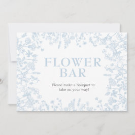Blue Chinoiserie Floral Bridal Shower uitnodiging, Kaart