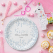 Blue Chinoiserie Floral Bridal Shower uitnodiging, Papieren Bordje (Feest)