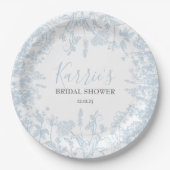 Blue Chinoiserie Floral Bridal Shower uitnodiging, Papieren Bordje (Voorkant)