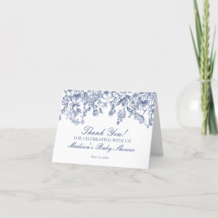 Blue Chinoiserie  Floral Dank u kaart