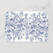 Blue Chinoiserie Floral Details Kaart Uitnodiging (Achterkant)