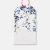 Blue Chinoiserie Floral Gift Label Cadeaulabel (Voorkant)