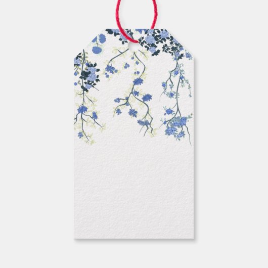 Blue Chinoiserie Floral Gift Label Cadeaulabel (Achterkant)