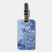 Blue Chinoiserie Floral Mr. en Mrs. voor Honeymoon Bagagelabel (Voorkant verticaal)