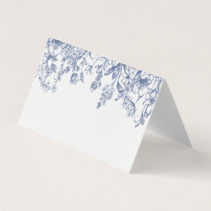 Blue Chinoiserie Floral Place Card Tafeldecor Kaart
