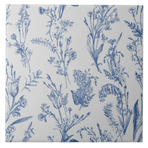 Blue Chinoiserie Floral Tegeltje