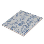 Blue Chinoiserie Floral Tegeltje (Zijkant)