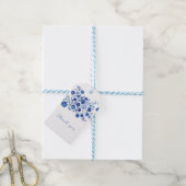 Blue Chinoiserie Floral Thank You Cadeaulabel (Met Touw)