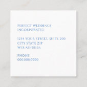 Blue Chinoiserie Floral Vierkante Visitekaartje (Achterkant)