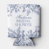 Blue Chinoiserie  Floral Vrijgezellenfeest Blikjeskoeler (Achterkant)