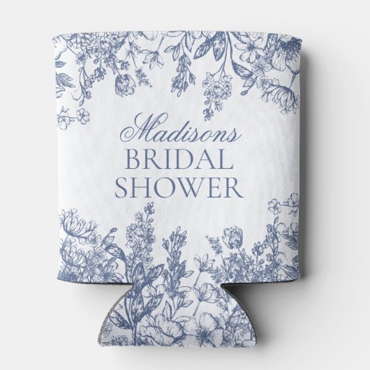 Blue Chinoiserie  Floral Vrijgezellenfeest Blikjeskoeler (Achterkant)