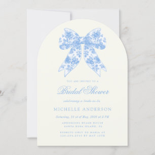 Blue Chinoiserie  Floral Vrijgezellenfeest Kaart