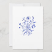 Blue Chinoiserie Floral Vrijgezellenfeest Kaart (Achterkant)